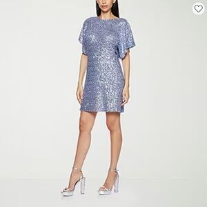 NWT Premier Amour Womens Short Sleeve Sequin Sheath Dress Size 6